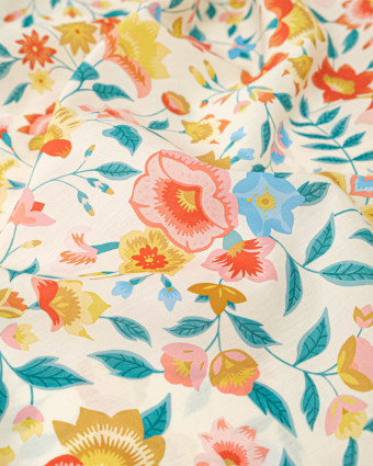 Tissu Liberty Fabrics@ Garden Melody - Carnival Corsage Jaune - Mercerine
