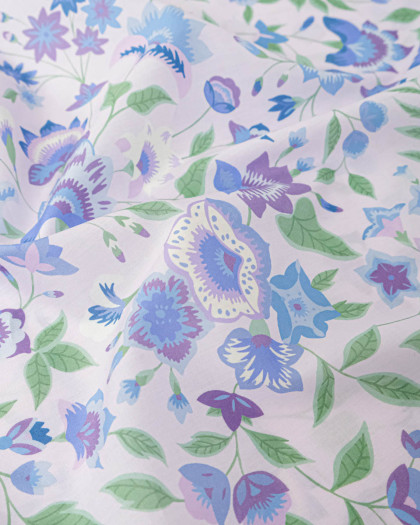 Tissu Liberty Fabrics@ Garden Melody - Carnival Corsage Mauve - Mercerine