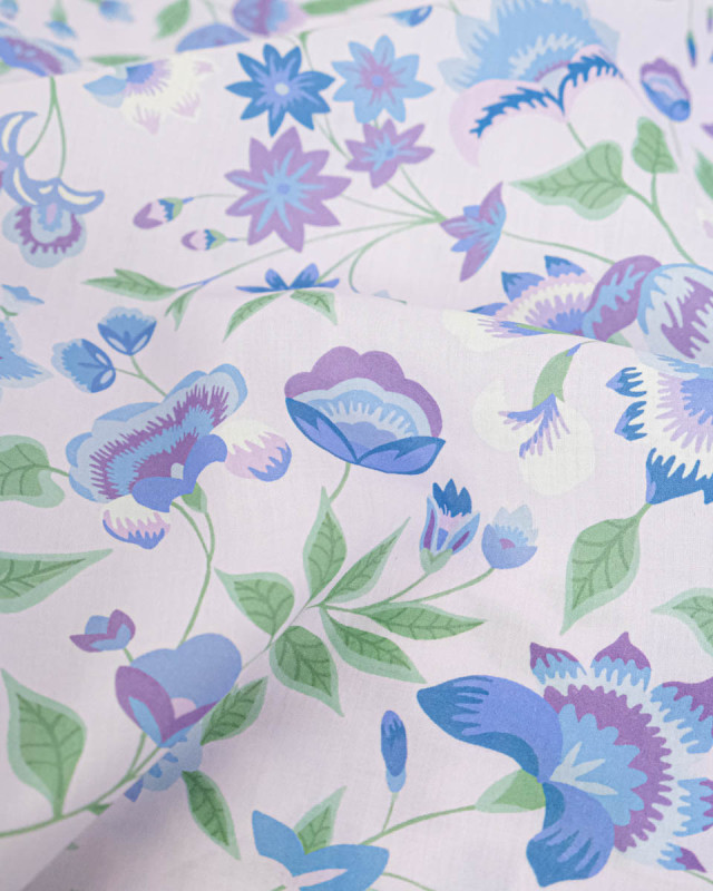 Tissu Liberty Fabrics@ Garden Melody - Carnival Corsage Mauve - Mercerine