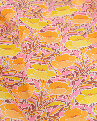 Tissu Liberty Fabrics@ Garden Melody - Poppy Canopy Jaune - Mercerine