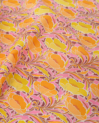 Tissu Liberty Fabrics@ Garden Melody - Poppy Canopy Jaune - Mercerine