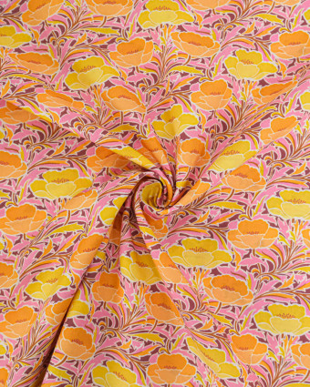 Tissu Liberty Fabrics@ Garden Melody - Poppy Canopy Jaune - Mercerine