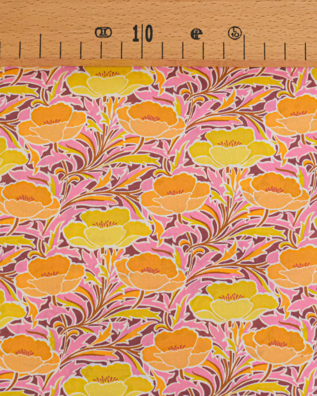Tissu Liberty Fabrics@ Garden Melody - Poppy Canopy Jaune - Mercerine