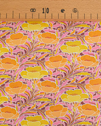 Tissu Liberty Fabrics@ Garden Melody - Poppy Canopy Jaune - Mercerine