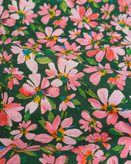 Tissu Liberty Fabrics@ Garden Melody - Watercolour Petals Rose - Mercerine