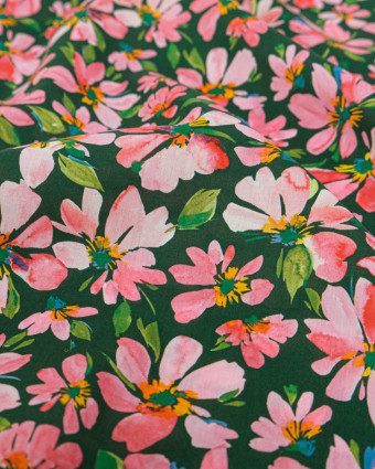 Tissu Liberty Fabrics@ Garden Melody - Watercolour Petals Rose - Mercerine