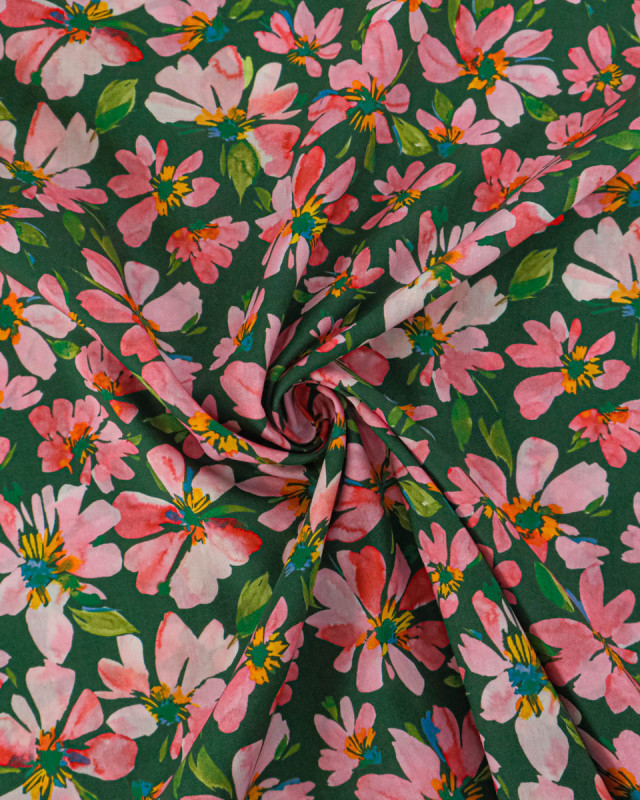 Tissu Liberty Fabrics@ Garden Melody - Watercolour Petals Rose - Mercerine
