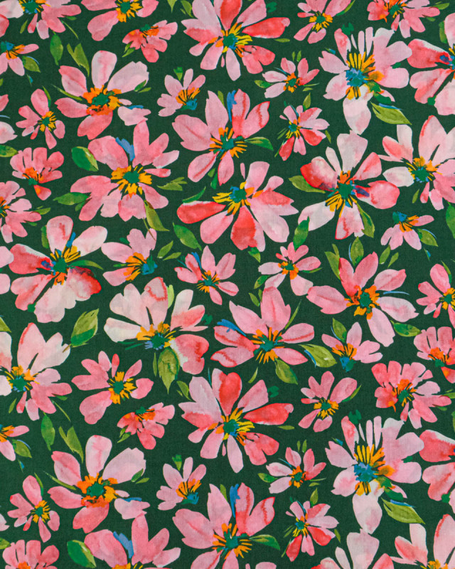 Tissu Liberty Fabrics@ Garden Melody - Watercolour Petals Rose - Mercerine