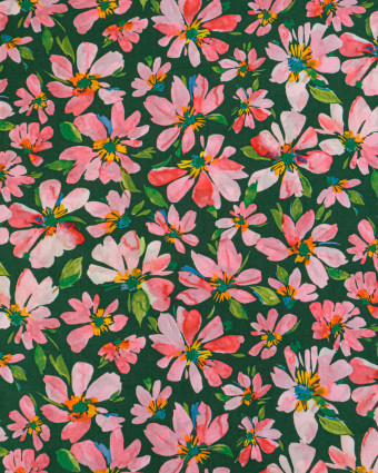 Tissu Liberty Fabrics@ Garden Melody - Watercolour Petals Rose - Mercerine