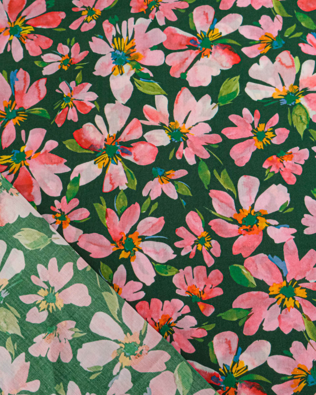 Tissu Liberty Fabrics@ Garden Melody - Watercolour Petals Rose - Mercerine
