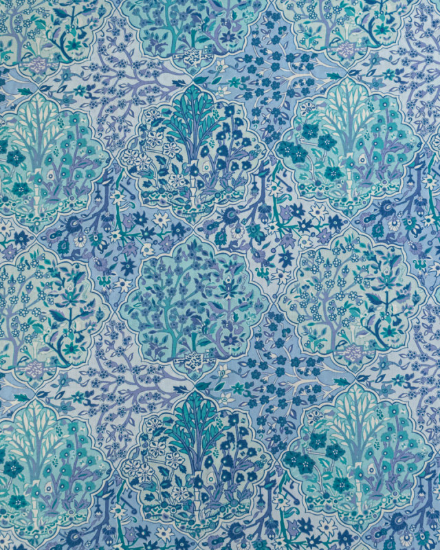 Tissu Liberty Fabrics@ Garden Melody - Aspley Tile Bleu - Mercerine