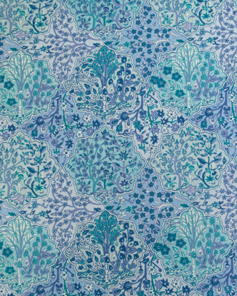 Tissu Liberty Fabrics@ Garden Melody - Aspley Tile Bleu - Mercerine