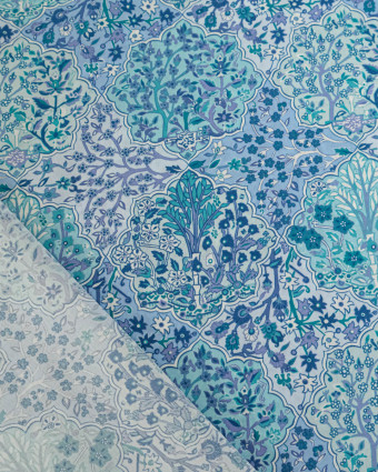 Tissu Liberty Fabrics@ Garden Melody - Aspley Tile Bleu - Mercerine