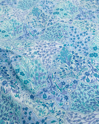 Tissu Liberty Fabrics@ Garden Melody - Aspley Tile Bleu - Mercerine