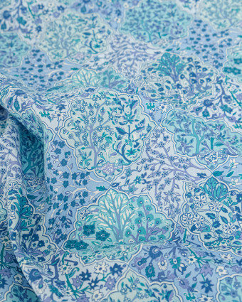 Tissu Liberty Fabrics@ Garden Melody - Aspley Tile Bleu - Mercerine