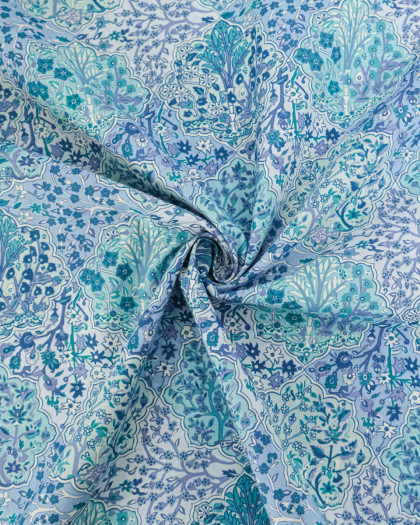 Tissu Liberty Fabrics@ Garden Melody - Aspley Tile Bleu - Mercerine