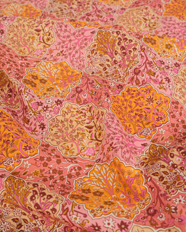 Tissu Liberty Fabrics@ Garden Melody - Aspley Tile Orange - Mercerine