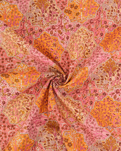 Tissu Liberty Fabrics@ Garden Melody - Aspley Tile Orange - Mercerine