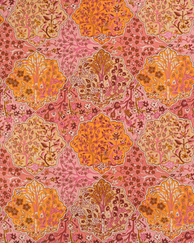 Tissu Liberty Fabrics@ Garden Melody - Aspley Tile Orange - Mercerine