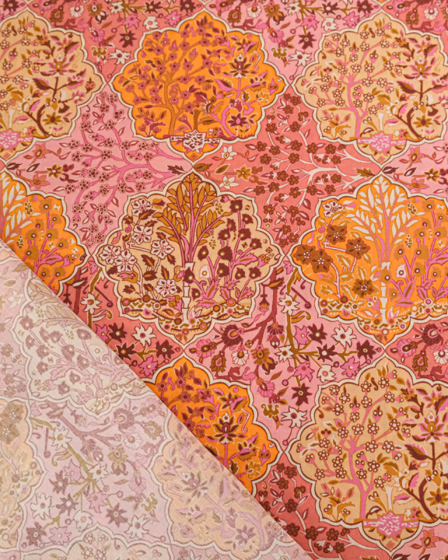 Tissu Liberty Fabrics@ Garden Melody - Aspley Tile Orange - Mercerine