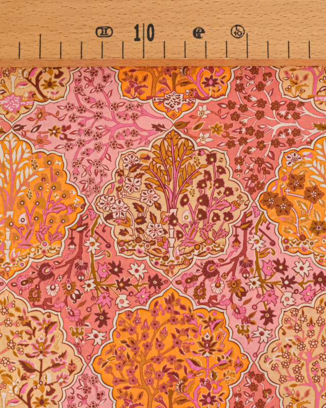 Tissu Liberty Fabrics@ Garden Melody - Aspley Tile Orange - Mercerine