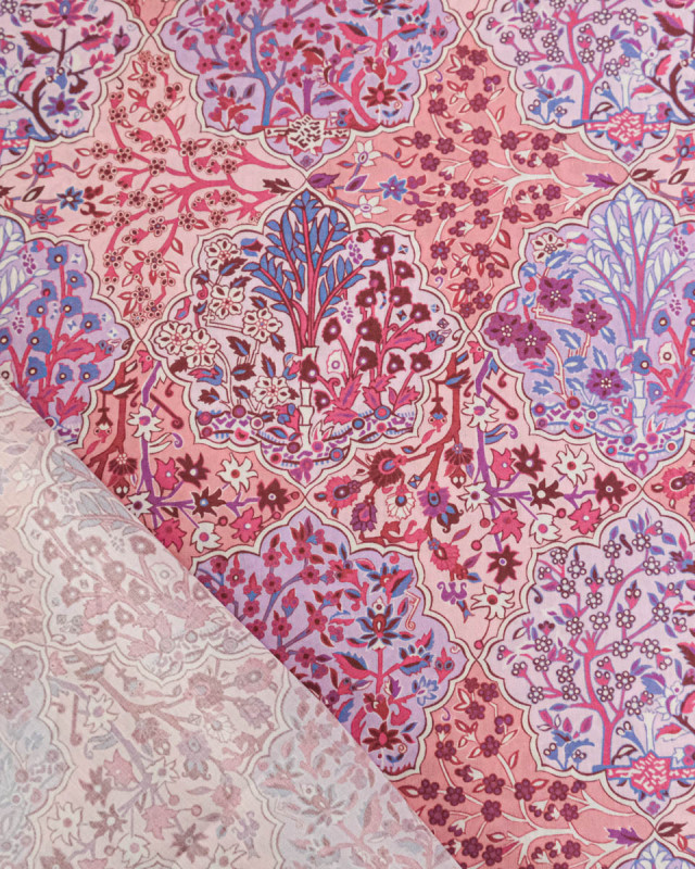 Tissu Liberty Fabrics@ Garden Melody - Aspley Tile Rose - Mercerine