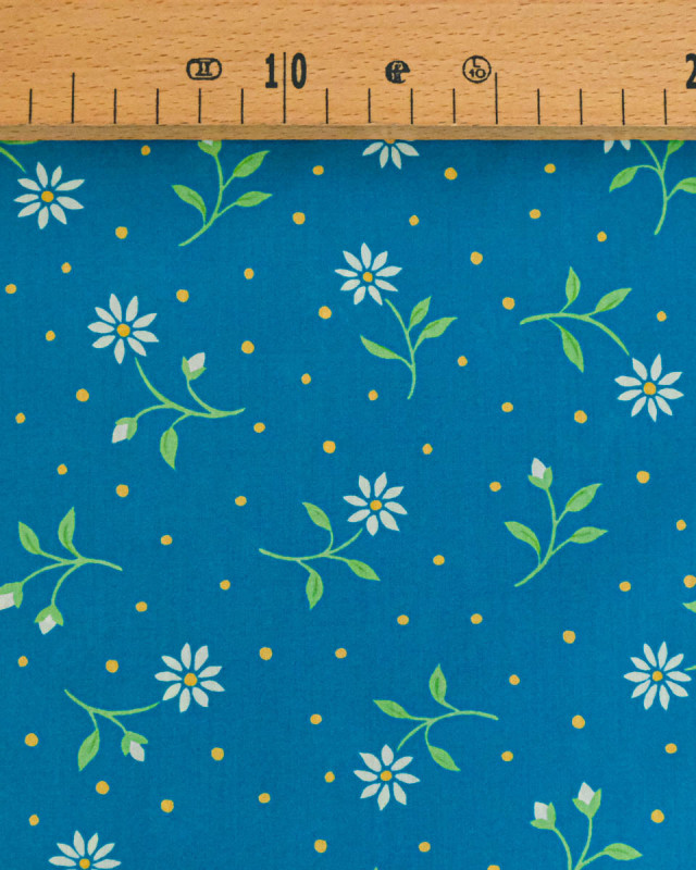 Tissu Liberty Fabrics@ Garden Melody - Bryony Daisy Sarcelle - Mercerine
