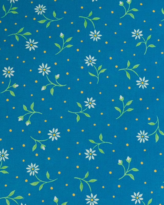 Tissu Liberty Fabrics@ Garden Melody - Bryony Daisy Sarcelle - Mercerine