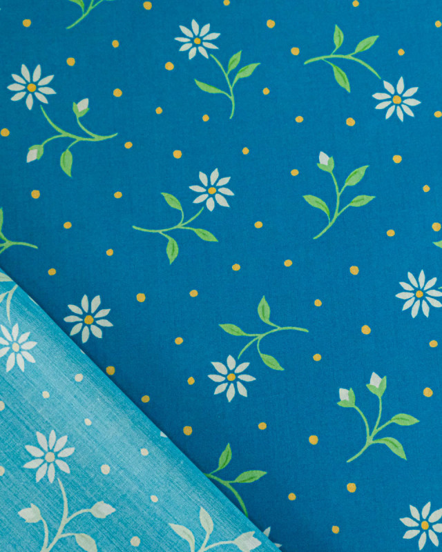 Tissu Liberty Fabrics@ Garden Melody - Bryony Daisy Sarcelle - Mercerine