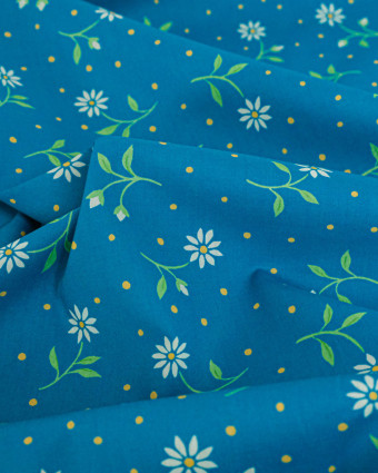Tissu Liberty Fabrics@ Garden Melody - Bryony Daisy Sarcelle - Mercerine