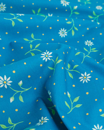 Tissu Liberty Fabrics@ Garden Melody - Bryony Daisy Sarcelle - Mercerine