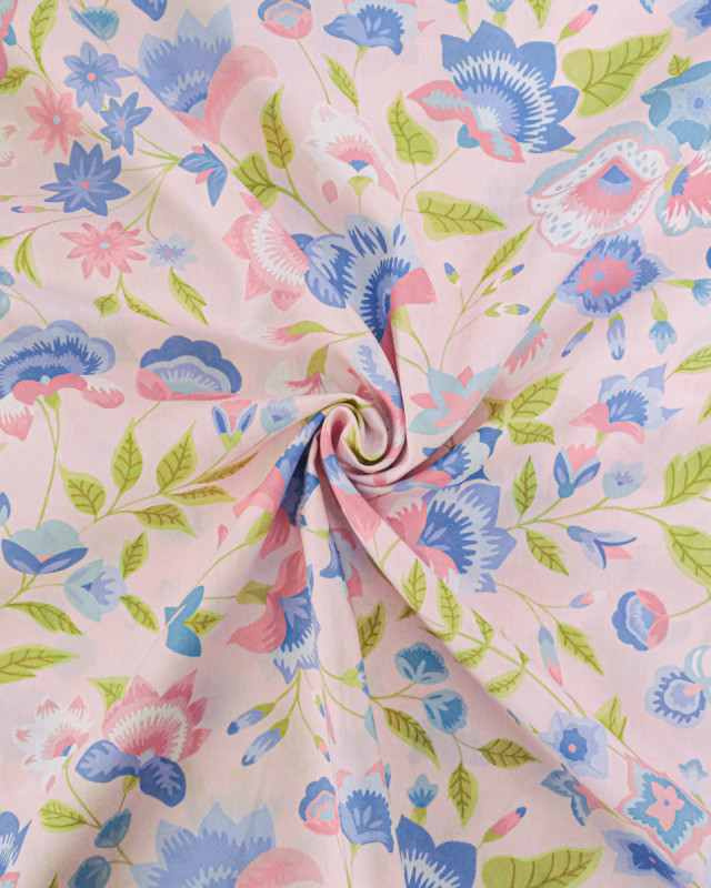 Tissu Liberty Fabrics@ Garden Melody - Carnival Corsage Rose - Mercerine