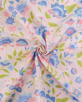 Tissu Liberty Fabrics@ Garden Melody - Carnival Corsage Rose - Mercerine