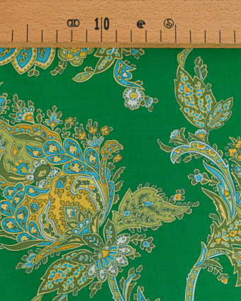 Tissu Liberty Fabrics@ Garden Melody - Kirkwall Paisley Vert - Mercerine