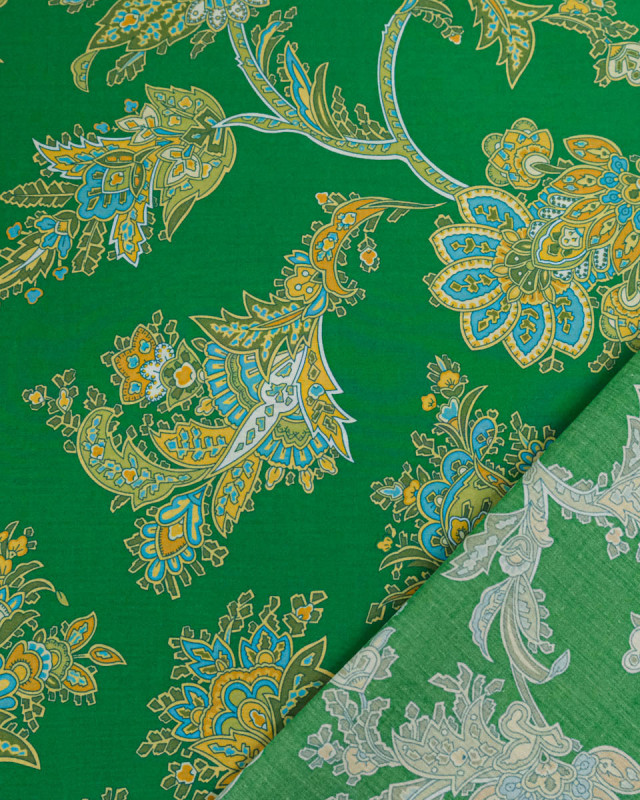 Tissu Liberty Fabrics@ Garden Melody - Kirkwall Paisley Vert - Mercerine