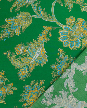 Tissu Liberty Fabrics@ Garden Melody - Kirkwall Paisley Vert - Mercerine