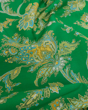 Tissu Liberty Fabrics@ Garden Melody - Kirkwall Paisley Vert - Mercerine