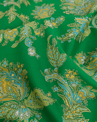 Tissu Liberty Fabrics@ Garden Melody - Kirkwall Paisley Vert - Mercerine