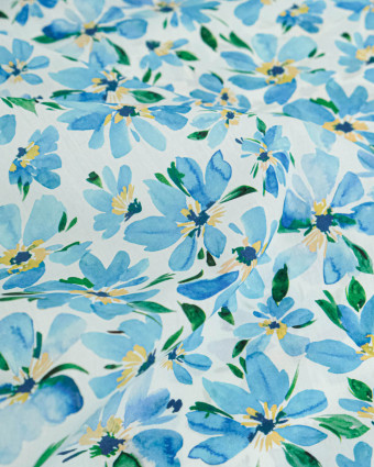 Tissu Liberty Fabrics@ Garden Melody - Watercolour Petals Bleu - Mercerine