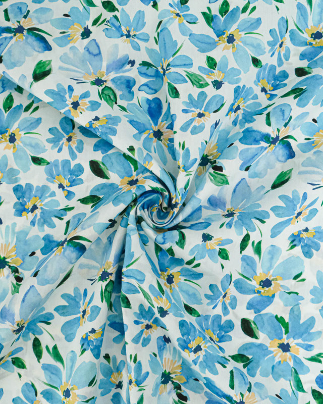 Tissu Liberty Fabrics@ Garden Melody - Watercolour Petals Bleu - Mercerine