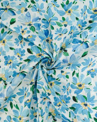 Tissu Liberty Fabrics@ Garden Melody - Watercolour Petals Bleu - Mercerine