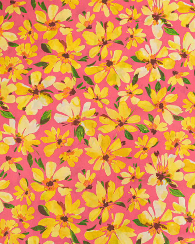 Tissu Liberty Fabrics@ Garden Melody - Watercolour Petals Jaune - Mercerine