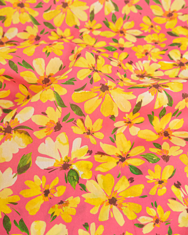 Tissu Liberty Fabrics@ Garden Melody - Watercolour Petals Jaune - Mercerine