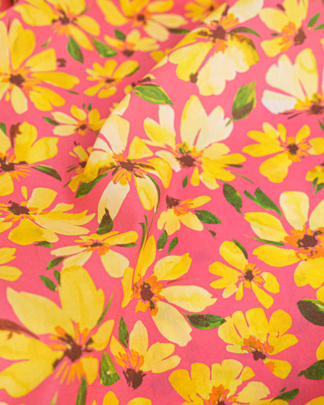 Tissu Liberty Fabrics@ Garden Melody - Watercolour Petals Jaune - Mercerine