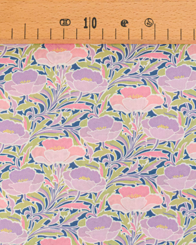 Tissu Liberty Fabrics@ Garden Melody - Poppy Canopy Rose - Mercerine