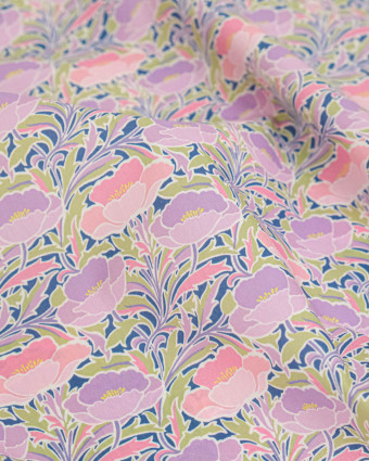 Tissu Liberty Fabrics@ Garden Melody - Poppy Canopy Rose - Mercerine