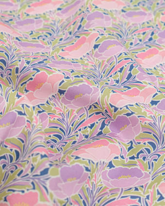 Tissu Liberty Fabrics@ Garden Melody - Poppy Canopy Rose - Mercerine