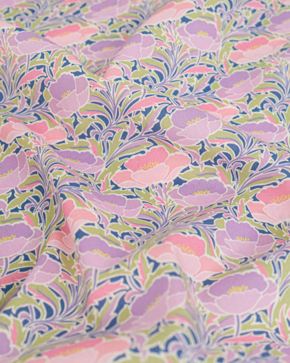 Tissu Liberty Fabrics@ Garden Melody - Poppy Canopy Rose - Mercerine