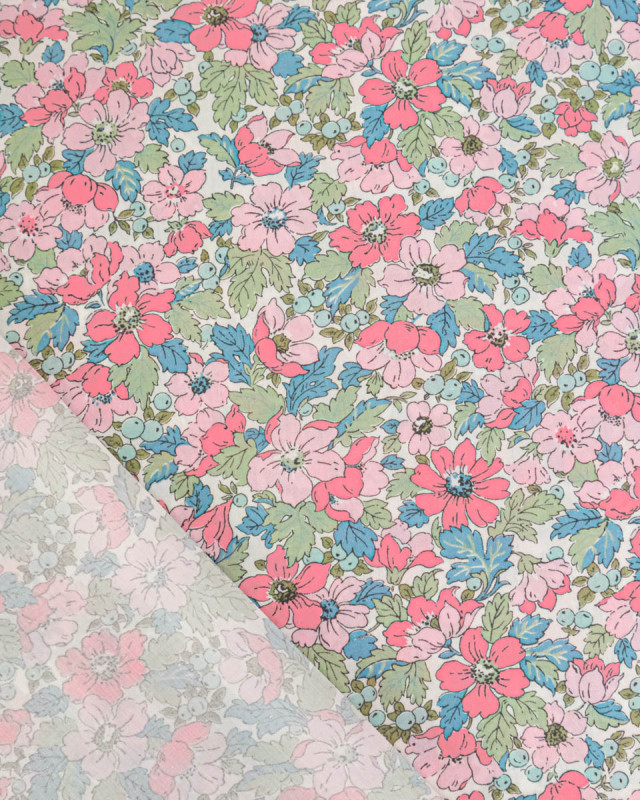 Tissu Liberty Fabrics@ Garden Melody - Dahlia Dream Rose - Mercerine