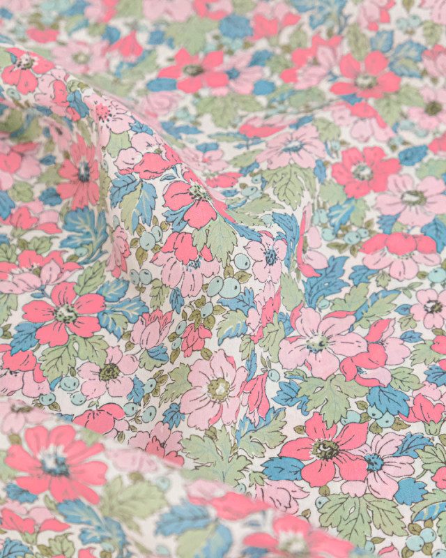 Tissu Liberty Fabrics@ Garden Melody - Dahlia Dream Rose - Mercerine